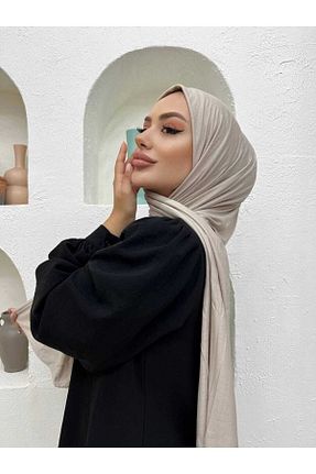 شال بژ زنانه پنبه ای Lidya Şal - کد 855380787