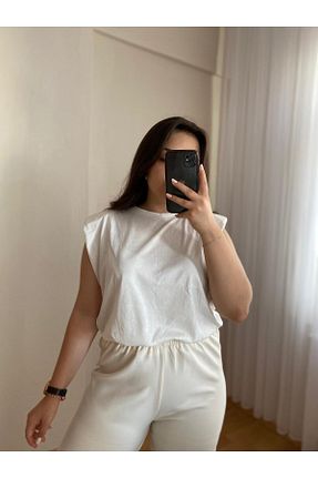 تیشرت سفید زنانه رگولار FASİON - کد 855383956