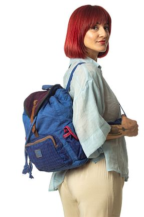 کوله پشتی آبی زنانه سایز متوسط old cotton cargo - کد 834987065
