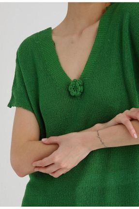 پلیور سبز زنانه ساده Su Moda - کد 816614008