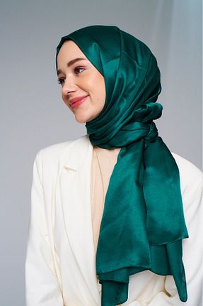 شال سرمه ای زنانه میکرو ساتن Modakaşmir - کد 855393293