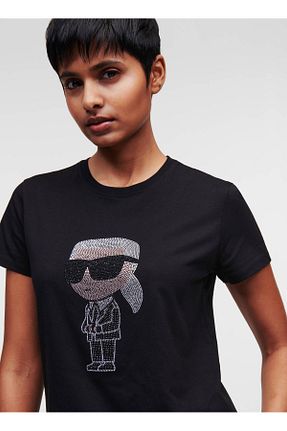 تیشرت مشکی زنانه رگولار Karl Lagerfeld - کد 855448945