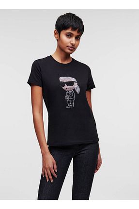 تیشرت مشکی زنانه رگولار Karl Lagerfeld - کد 855448945