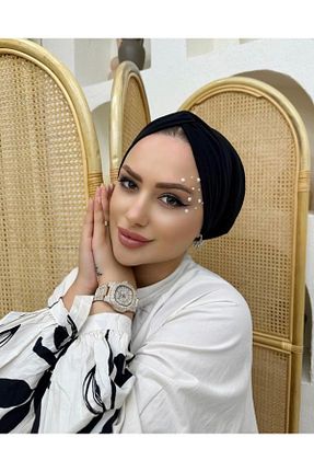 کلاه شنای حجاب مشکی زنانه Sahra Şal Dünyası - کد 855455857