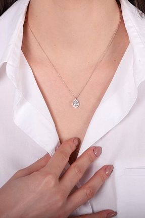 گردنبند نقره صورتی زنانه 925 عیار ipek silver - کد 676455059