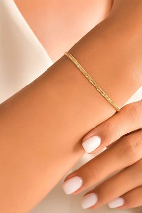 دستبند طلا زرد زنانه 14 عیار MOOM MÜCEVHERAT - کد 147006850