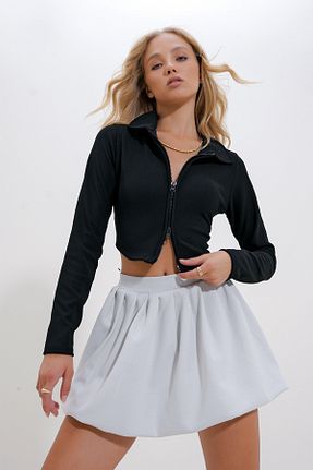 بلوز مشکی زنانه ساده Trend Alaçatı Stili - کد 855240794