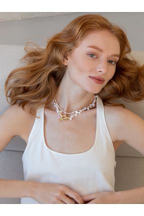 گردنبند نقره طلائی زنانه 925 عیار Linya Jewellery - کد 730045487