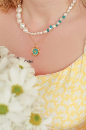 گردنبند نقره طلائی زنانه 925 عیار Linya Jewellery - کد 116722361