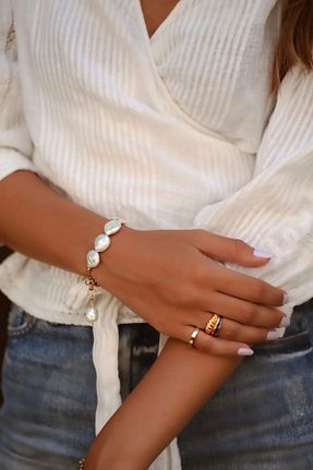 دستبند نقره طلائی زنانه 925 عیار Linya Jewellery - کد 44391717