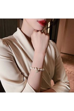 دستبند جواهر زرد زنانه مروارید Genel Markalar - کد 785179890