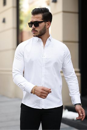 پیراهن سفید مردانه اسلیم فیت Twenhil - کد 855370290