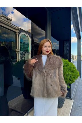 کاپشن قهوه ای زنانه Fitted Mitay - کد 855215835