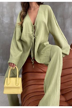 ست بالاتنه و پائین تنه سبز زنانه بافتنی REFİŞ BUTİK VE AKSESUAR - کد 855074710