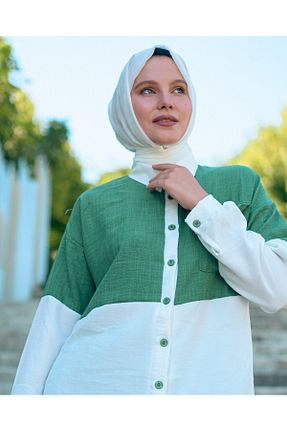 ست بالاتنه و پائین تنه حجاب سبز زنانه رگولار Mec Fashion - کد 855091663