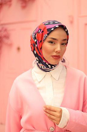 روسری سرمه ای پلی استر Silk Home - کد 855213499