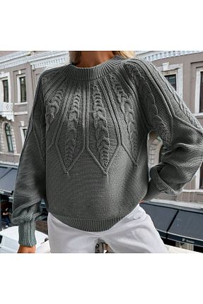 پلیور طوسی زنانه ساده AQE FASHION - کد 784762205