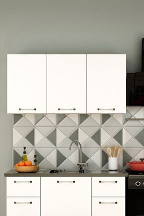 کابینت های آماده آشپزخانه سفید Suntalam Fly Mobilya - کد 3914146