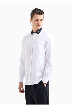 پیراهن سفید مردانه اورسایز Emporio Armani - کد 854954783