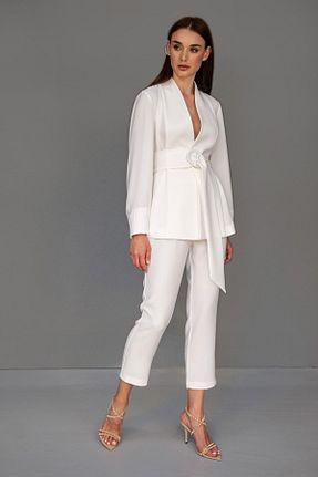 ست بالاتنه و پائین تنه سفید زنانه بافتنی ST COLETTE BR - کد 740839586