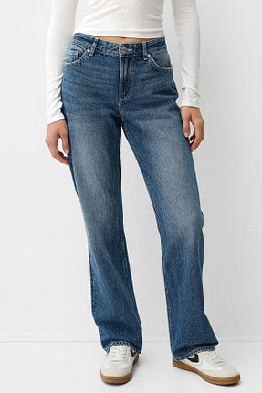 شلوار جین آبی زنانه رگولار Bershka - کد 855387830