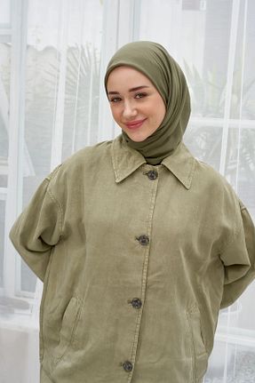 روسری خاکی پنبه ای Şehr i sultan - کد 855228924