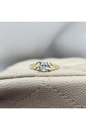 انگشتر نقره زرد زنانه زیرکن FasekGold - کد 699155840