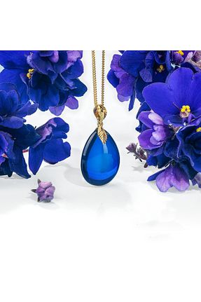گردنبند نقره آبی زنانه 925 عیار Amber by Mazukna - کد 744392878