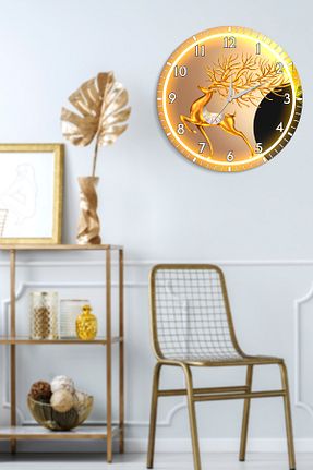 ساعت دیواری طلائی 30 * 30 Evimemoda - کد 855294075