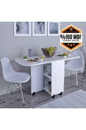 میز آشپزخانه سفید MDF rafineritasarım - کد 681480298