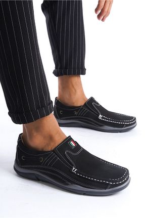 کفش اسنیکر مشکی مردانه چرم اصل maximoda - کد 855347702
