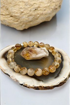 دستبند جواهر زرد زنانه سنگ طبیعی NBS Beautiful Naturel Stones - کد 855332189