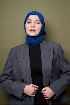 شال سرمه ای زنانه پنبه ای Şehr i sultan - کد 855332289
