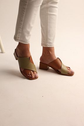 دمپائی بژ زنانه چرم خالص Maiss Shoes - کد 711655359