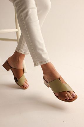 دمپائی بژ زنانه چرم خالص Maiss Shoes - کد 711655359