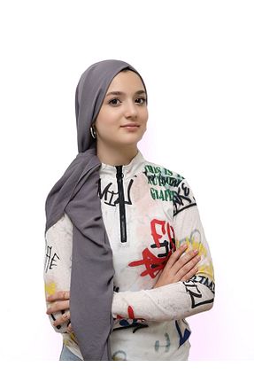 شال طوسی زنانه کرپ ULMO SCARFS - کد 781762741