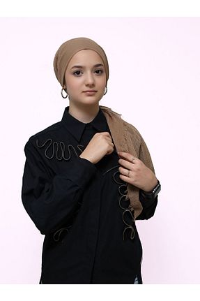 شال قهوه ای زنانه پنبه ای ULMO SCARFS - کد 781757125