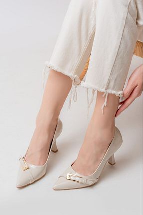 کفش استایلیتو بژ پاشنه نازک MyLina Shoes - کد 855367559