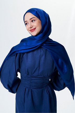 شال سرمه ای زنانه میکرو ساتن Modakaşmir - کد 855392771
