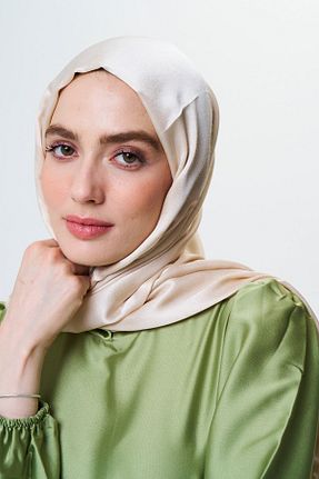 شال بژ زنانه میکرو ساتن Modakaşmir - کد 855393010
