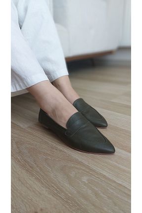 بابت خاکی زنانه چرم خالص ND Shoes - کد 852717644