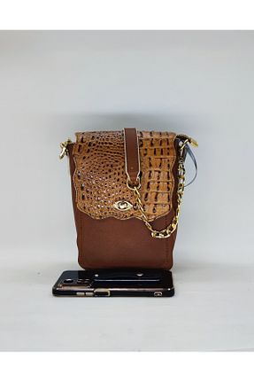 کیف مجلسی قهوه ای زنانه چرم خالص valentina victoria - کد 855411140