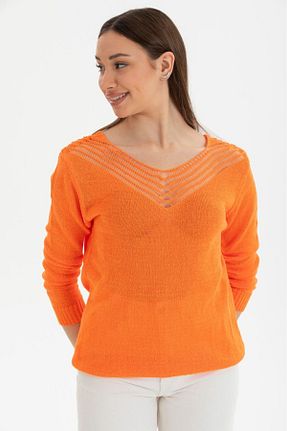 پلیور نارنجی زنانه ساده Su Moda - کد 739277512