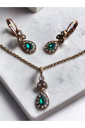 ست جواهر سبز زنانه فلزی FAYRA ACCESSORIES - کد 855420247