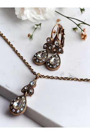 ست جواهر سفید زنانه فلزی FAYRA ACCESSORIES - کد 855420239