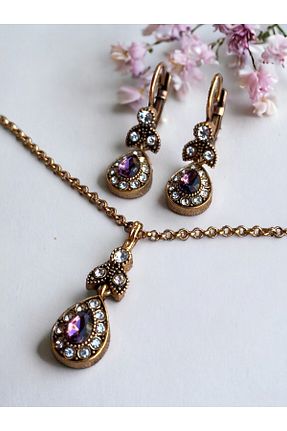 ست جواهر بنفش زنانه فلزی FAYRA ACCESSORIES - کد 855420248