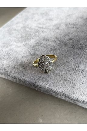 انگشتر نقره طلائی زنانه زیرکن ds denizden silver - کد 683571330