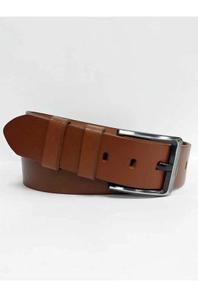کمربند قهوه ای مردانه چرم خالص Gesa - کد 855451896
