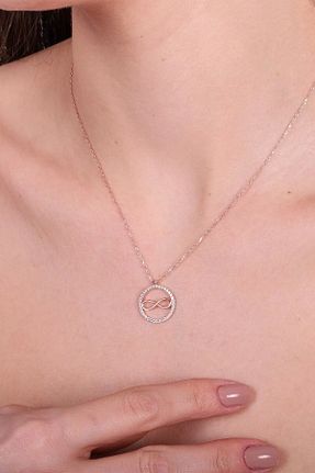 گردنبند نقره صورتی زنانه 925 عیار ipek silver - کد 676499011