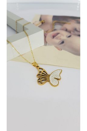 گردنبند استیل ( فولاد ) طلائی زنانه استیل (فولاد) SONES - کد 851469218